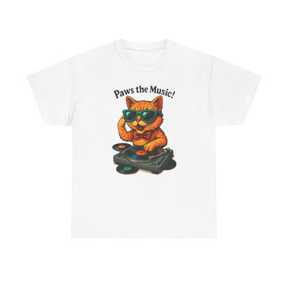 Groovy DJ Cat T-Shirt - Paws the Music