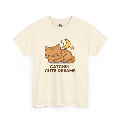 Cute Baby Cat Catchin' Dreams Tee, Cat Lover Gift, Fun T-Shirt, Animal Lover Apparel, Birthday Present, Cozy Casual Wear