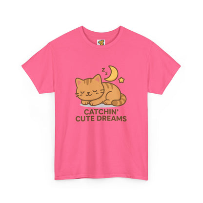 Cute Baby Cat Catchin' Dreams Tee, Cat Lover Gift, Fun T-Shirt, Animal Lover Apparel, Birthday Present, Cozy Casual Wear
