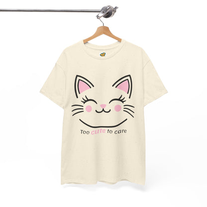Cat Face Tee - Minimalist Kawaii Design - Too Cute to Care