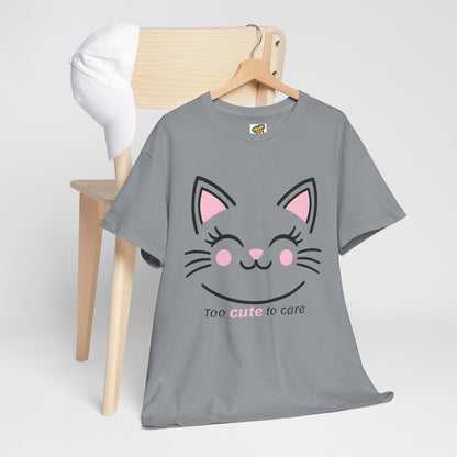 Cat Face Tee - Minimalist Kawaii Design - Too Cute to Care